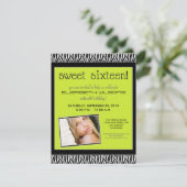 Funky Zebra Sweet 16 Birthday Party Einladung (Lim (Stehend Vorderseite)