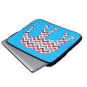 Funky Zickzack-Zickzack Elefant auf aquamarinem Laptopschutzhülle (Vorne Knopf)