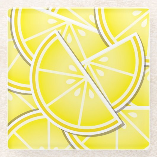 Funky Zitronenkeile! Glasuntersetzer (Vorderseite)