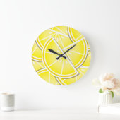 Funky Zitronenkeile! Große Wanduhr (Zuhause)