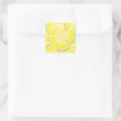 Funky Zitronenkeile! Quadratischer Aufkleber (Tasche)