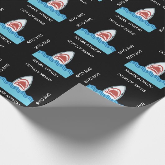 Funn Haifisch-Angriffs-Gewohnheits-Text Geschenkpapier (Ecke)