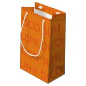 FUNNDISCO SUSHI KLEINE MATTE GIFT BAG GESCHENKTÜTE (Rückseite Schrägansicht)