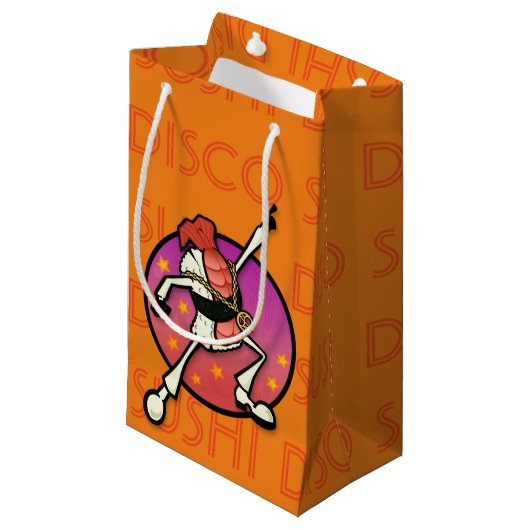 FUNNDISCO SUSHI KLEINE MATTE GIFT BAG GESCHENKTÜTE (Vorderseite Schrägansicht)