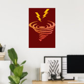 Funnel Cloud Storm Illustration Art, Wettersturm Poster (Heimbüro)