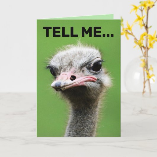 FUNNIERENDE OSTRICH-GEBURTSTAGSKARTEN KARTE (Gelbe Blume)