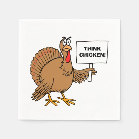 Funniest Christmas Turkey Joke Think Chicken Serviette (Vorderseite)