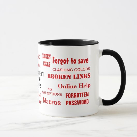 Funniest Spreadsheet Mig Annoying Swear Words Joke Tasse (Rechts)