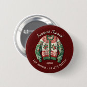 Funniest Ugly Sweater Award Party Button (Vorne & Hinten)