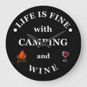 Funnt Camping und Redewendungen Große Wanduhr (Vorderseite)