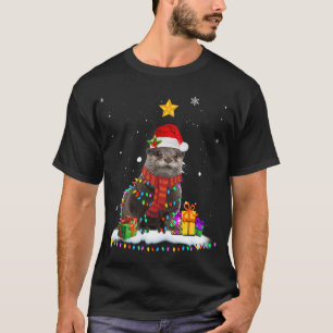 Funnt Otter Weihnachtsbaum Lichter Xmas T-Shirt