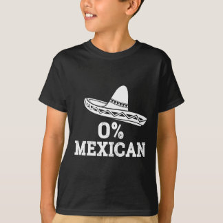 Funny 0% mexikanisch mit Sombrero für Cinco de May T-Shirt