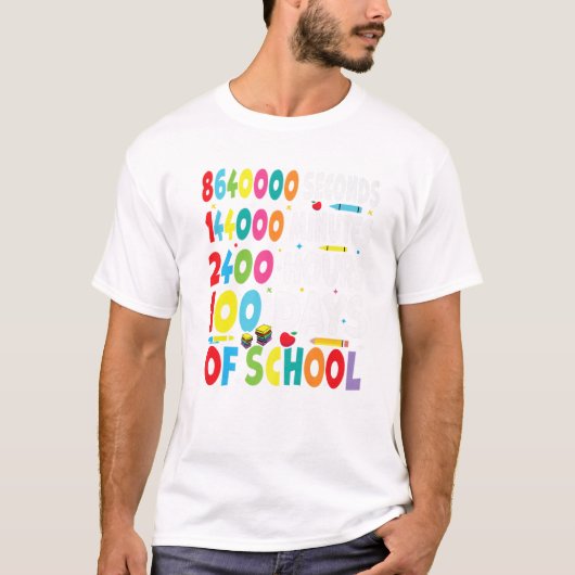 Funny 100 Days of School Outfit for Mathe Teachers T-Shirt (Vorderseite)