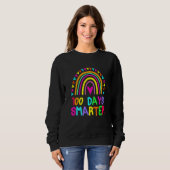 Funny 100 Days Smarter Rainbow Happy 100th Day Of  Sweatshirt (Vorne ganz)