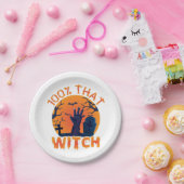 Funny 100% der Hexe Halloween Papier Teller (Party)