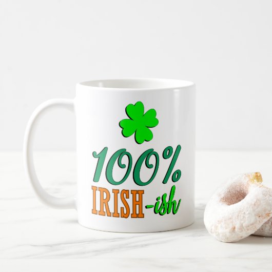 Funny 100% Irish -ish Geschenk für St Patrick's Da Kaffeetasse (Mit Donut)