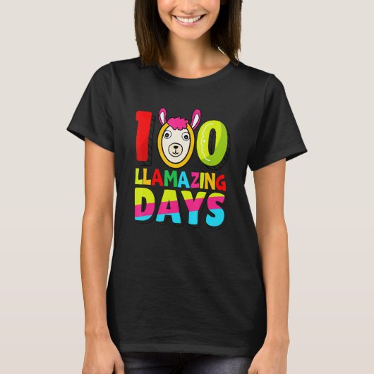 Funny 100 Llamazing Days Llama Teacher 100th Day O T-Shirt (Vorderseite)