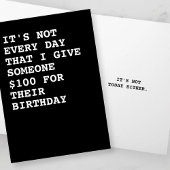 Funny $100 zum Geburtstag Karte