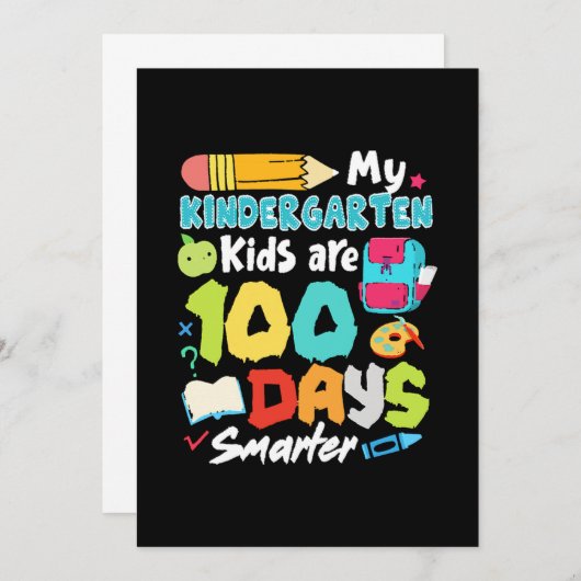 Funny 100Th Day Of School Gift Cute My Kindergarte Save The Date (Vorne/Hinten)