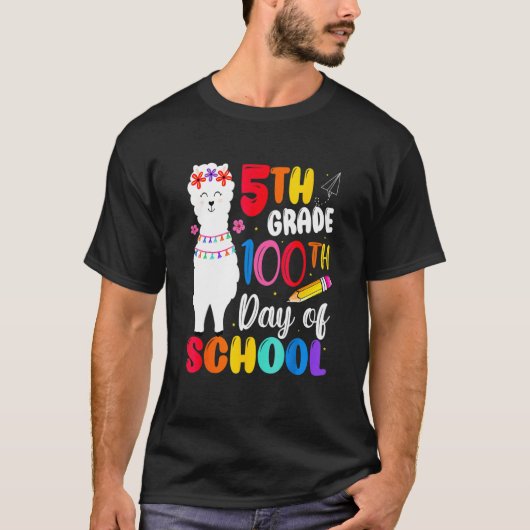 Funny 100th Day Of School No Prob Llama Happy 100t T-Shirt (Vorderseite)