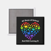 Funny 100th Day Of School Shirt Teacher Heart Vale Magnet (Vorderseite/Rückseite)