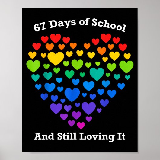 Funny 100th Day Of School Shirt Teacher Heart Vale Poster (Vorne)