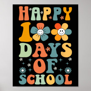 Funny 100th Day School Kinder Niedlich 100 Tage Sc Poster