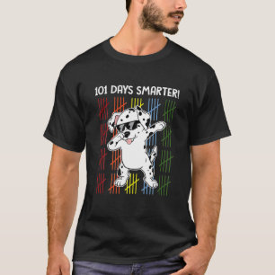 Funny 101 Days Schule Dabbing Dalmatiner Hund 100  T-Shirt