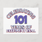 Funny 101. Geburtstagsdesigns Postkarte (Vorderseite)