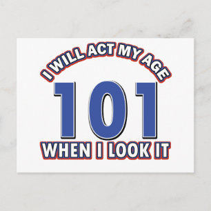 Funny 101 Jahre alte Designs Postkarte