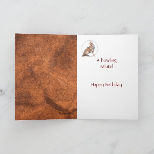 Funny 102. Geburtstag Howling Coyote Karte (Innenseite)