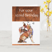 Funny 102. Geburtstag Howling Coyote Karte (Gelbe Blume)