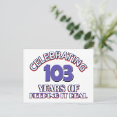 Funny 103. Geburtstagsdesigns Postkarte (Stehend Vorderseite)