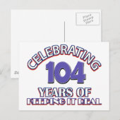 Funny 104. Geburtstagsdesigns Postkarte (Vorne/Hinten)