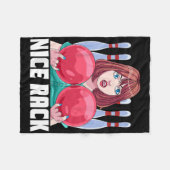 Funny 10-Button Bowler Nice Rack Bowling Fleecedecke (Vorderseite (Horizontal))