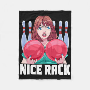 Funny 10-Button Bowler Nice Rack Bowling Fleecedecke