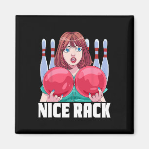 Funny 10-Button Bowler Nice Rack Bowling Magnet