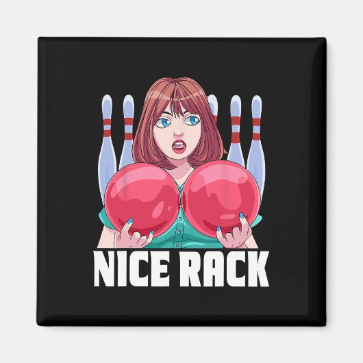 Funny 10-Button Bowler Nice Rack Bowling Magnet (Vorne)