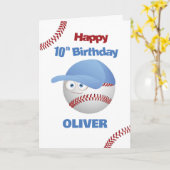 Funny 10. Geburtstag Baseball Thema Karte (Gelbe Blume)