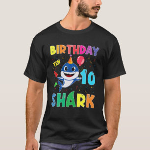 Funny 10 Jahre alt 10. Geburtstag Hai Doo Gif T-Shirt