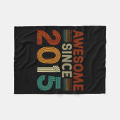 Funny 10 Year Old Awesome Since 2015 Birthday Son Fleecedecke (Vorderseite (Horizontal))