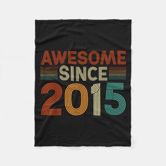 Funny 10 Year Old Awesome Since 2015 Birthday Son Fleecedecke (Vorderseite)