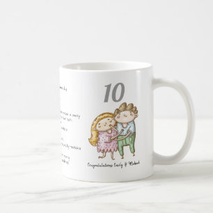 FUNNY 10th Wedding Jubiläum Paar individuell angep Kaffeetasse