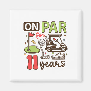 Funny 11. Geburtstag Golf Shirt 11 Jahre alter Gol Magnet