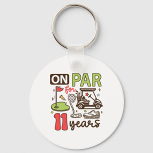 Funny 11. Geburtstag Golf Shirt 11 Jahre alter Gol Schlüsselanhänger
