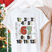 Funny 12 Days of Christmas 67 6 7 Six Seven Meme T-Shirt