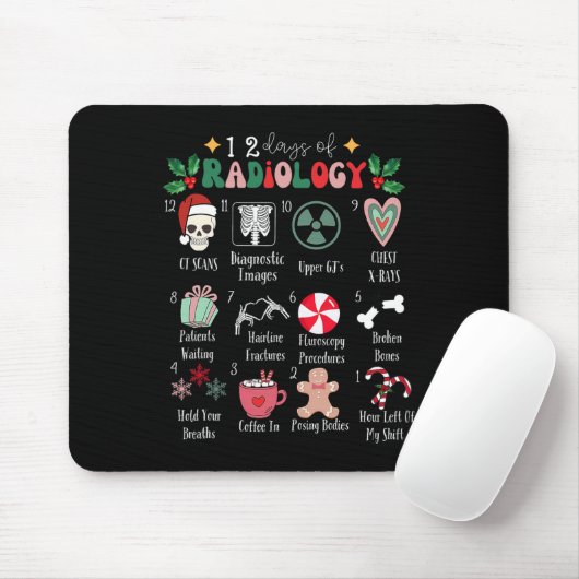 Funny 12 Days Of Radiology Christmas Radiate Xray Mousepad (Mit Mouse)