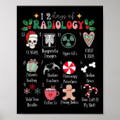Funny 12 Days Of Radiology Christmas Radiate Xray  Poster (Vorne)
