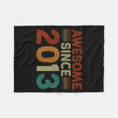 Funny 12 Year Old Awesome Since 2013 Birthday Son Fleecedecke (Vorderseite (Horizontal))