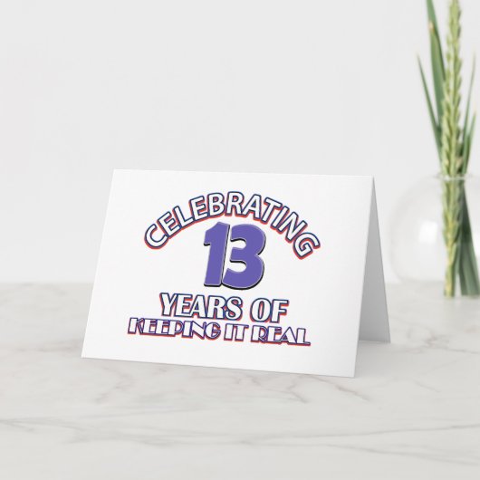 Funny 13. Geburtstagsdesigns Karte (Vorderseite)